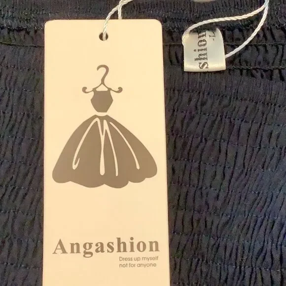 🌿 NWT Cottagecore Navy Milkmaid Midi Dress – Size M - Picture 9 of 11